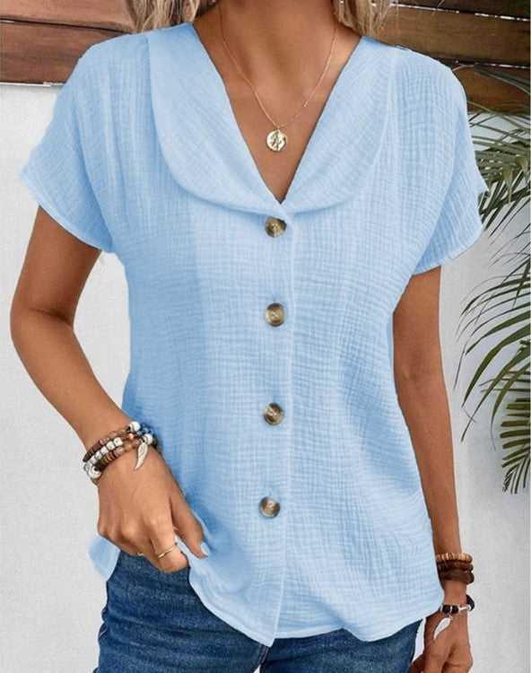 Ellen | Top with collar and buttons