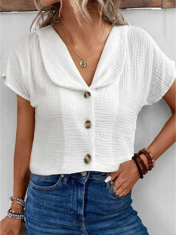 Ellen | Top with collar and buttons
