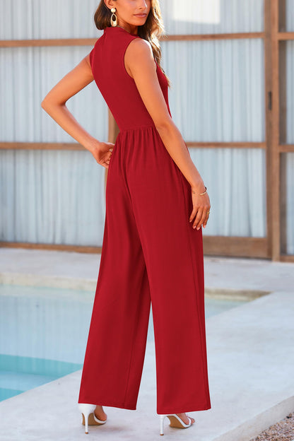 Betty | Sleeveless Wide Leg Rompers