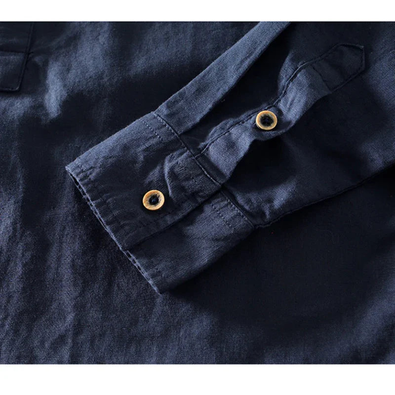 Arturo Linen Mandarin Shirt