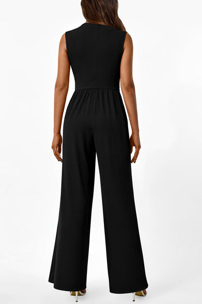 Betty | Sleeveless Wide Leg Rompers