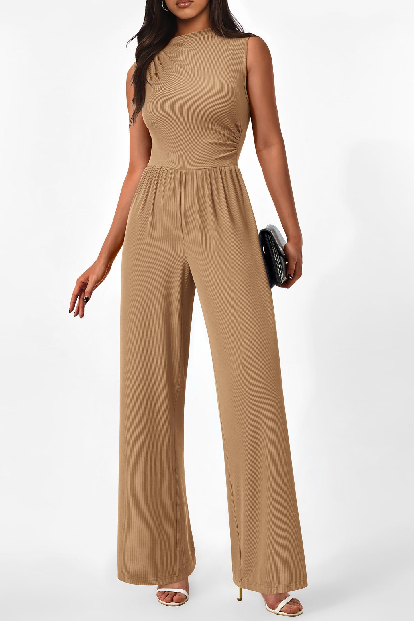 Betty | Sleeveless Wide Leg Rompers