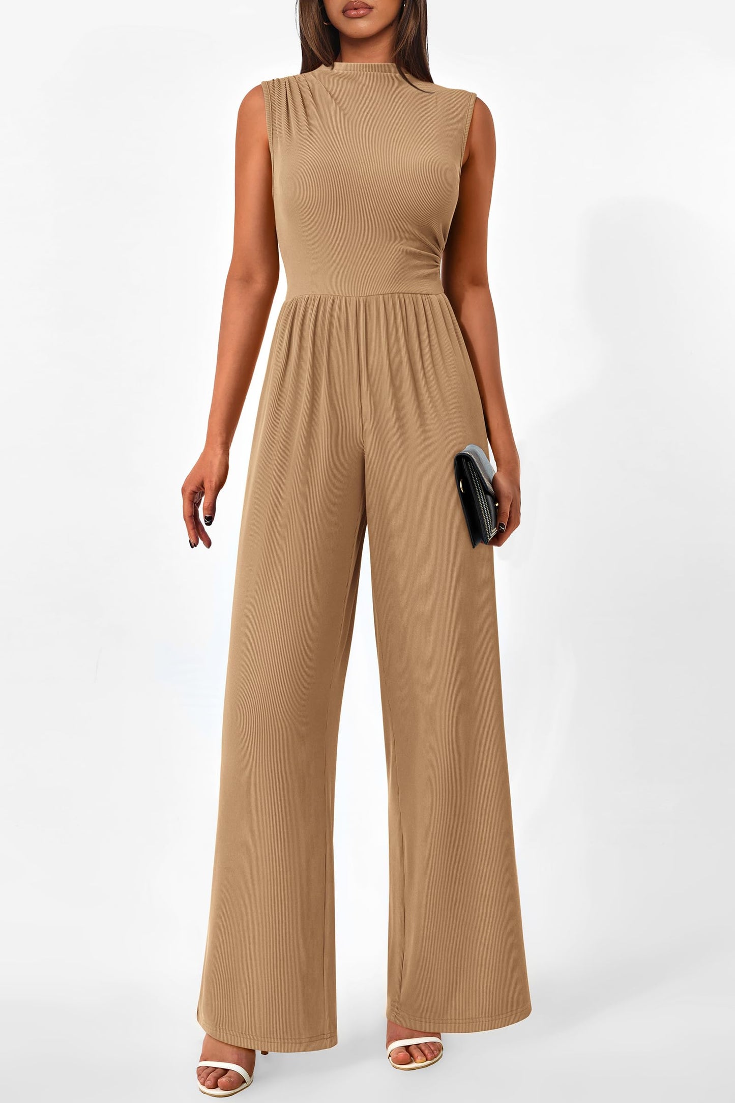 Betty | Sleeveless Wide Leg Rompers
