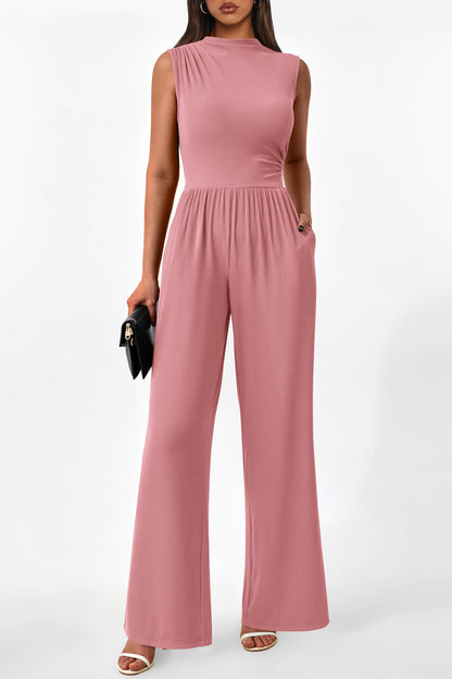 Betty | Sleeveless Wide Leg Rompers