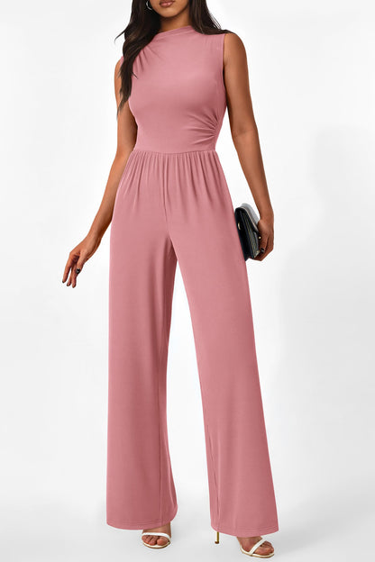 Betty | Sleeveless Wide Leg Rompers