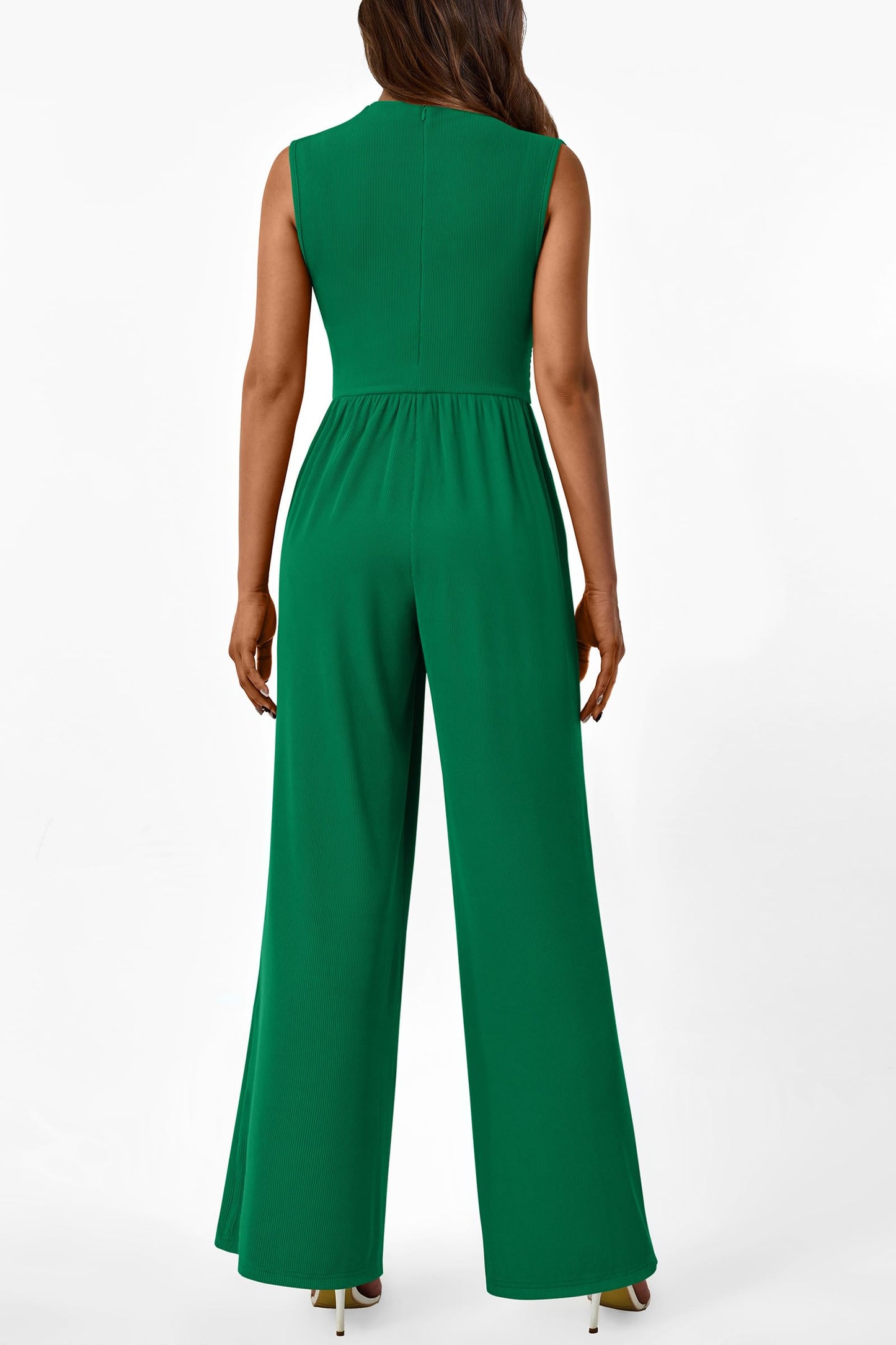 Betty | Sleeveless Wide Leg Rompers