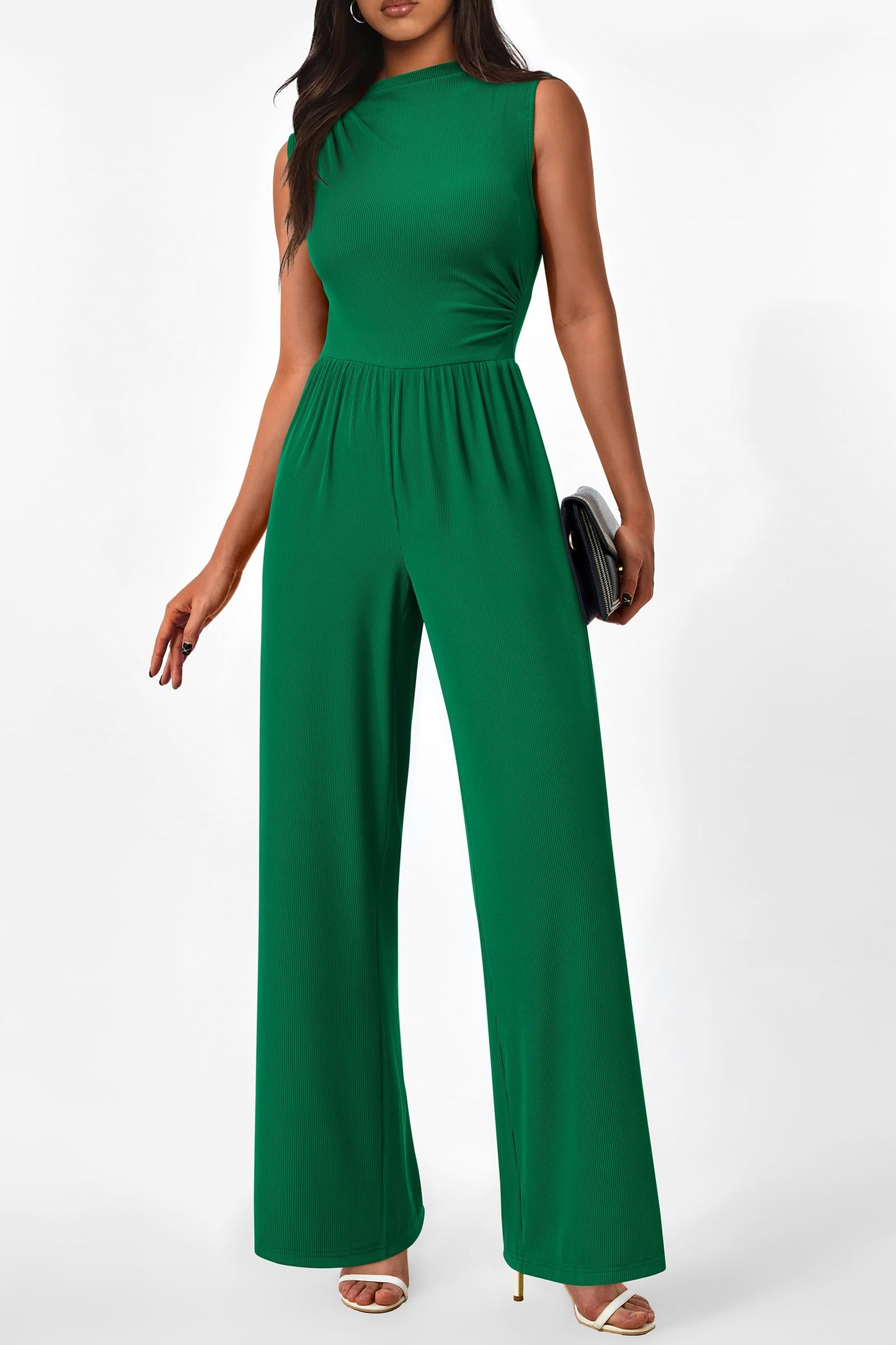 Betty | Sleeveless Wide Leg Rompers