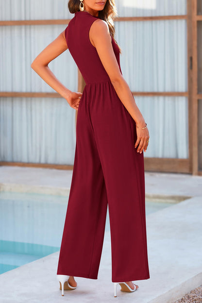 Betty | Sleeveless Wide Leg Rompers
